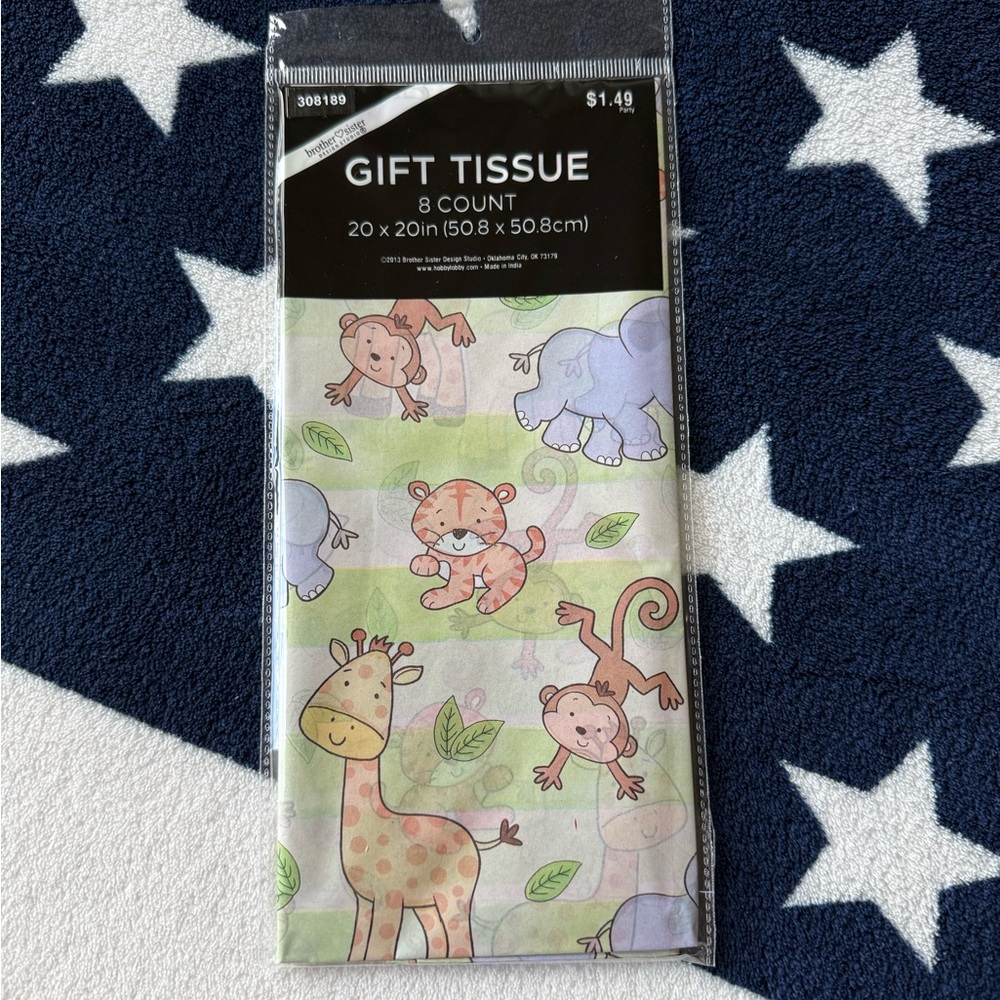 Animal Print Gift Tissue Paper - 8 Count